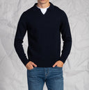 Maglia uomo con scollo a V in misto lana