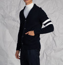 Cardigan uomo scollo a V con bottoni in misto lana