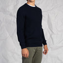 Maglia uomo girocollo a coste in misto lana