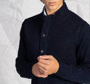 Cardigan uomo con bottoni e zip in misto lana
