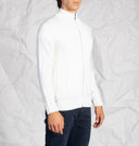 Cardigan uomo con zip in misto lana