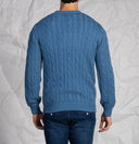 Maglia uomo a girocollo intrecciata in misto lana