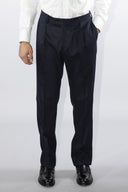 Pantalone classico sartoriale uomo Alexander drop 4 in flanella di lana con pinces