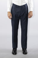 Pantalone classico sartoriale uomo Roberti drop 4 in misto lana Tasmania con pinces