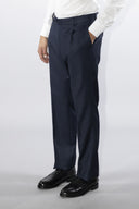 Pantalone classico sartoriale uomo Roberti drop 4 in misto lana Tasmania con pinces