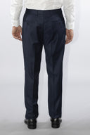 Pantalone classico sartoriale uomo Roberti drop 4 in misto lana Tasmania con pinces