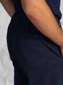 Pantalone in cotone con coulisse blu