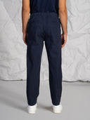 Pantalone in cotone con coulisse blu