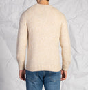 Maglia uomo girocollo con costine a trecce in misto lana