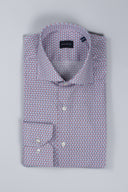 Camicia uomo Bagariny sartoriale in cotone popeline stretch azzurro cielo con microfantasia – slim fit