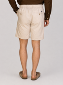 Bermuda uomo in lino e cotone con vita elasticizzata - slim fit