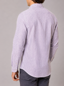 Camicia uomo in lino e cotone rigata collo francese – slim fit