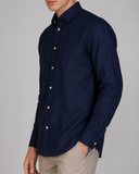 Camicia uomo in puro lino collo francese tinta unita – slim fit