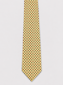 Cravatta uomo 3 pieghe in seta twill giallo burro fantasia floreale