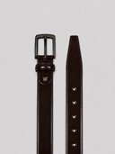 Cintura uomo in pelle di agnello liscia 3 cm con fibbia classica