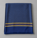Sciarpa uomo in pura lana e seta blu con fantasia geometrica