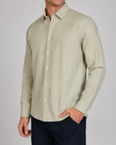 Camicia uomo in puro lino collo francese tinta unita – slim fit