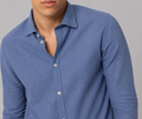 Camicia uomo in puro lino collo francese tinta unita – slim fit