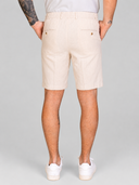 Bermuda uomo in lino e cotone con motivo spigato - slim fit