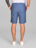 Bermuda uomo in lino e cotone con motivo spigato - slim fit