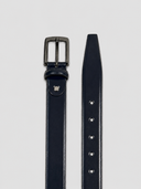 Cintura uomo in pelle di agnello liscia 3 cm con fibbia classica