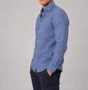 Camicia uomo in puro lino collo francese tinta unita – slim fit