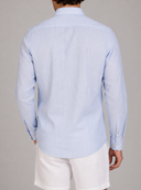 Camicia uomo in cotone e lino rigata collo francese – slim fit