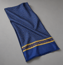Sciarpa uomo in pura lana e seta blu con fantasia geometrica