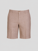Bermuda uomo in lino e cotone con motivo spigato - slim fit