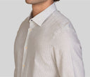 Camicia uomo in cotone e lino con collo francese  - slim fit
