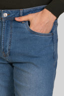 Jeans uomo 5 tasche in denim leggero chiaro