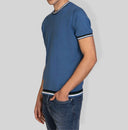 T-shirt uomo in maglia di cotone con dettagli a contrasto