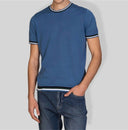 T-shirt uomo in maglia di cotone con dettagli a contrasto