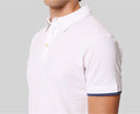 Polo uomo in cotone piquet con bordi a contrasto