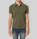 Polo uomo in cotone piquet con bordi a contrasto