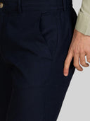 Bermuda uomo in lino e cotone con vita elasticizzata