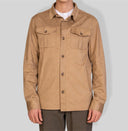 Giubbino overshirt uomo in camoscio beige