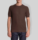 Maglia uomo mezza manica in cotone con lavorazione textured