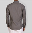 Camicia uomo in puro lino collo francese tinta unita – slim fit
