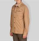 Giubbino overshirt uomo in camoscio beige