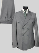 Abito doppiopetto uomo sartoriale in lana tropical stretch tinta unita - regular fit