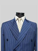 Abito doppiopetto uomo sartoriale in lana tropical stretch gessato - regular fit