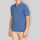 Polo uomo in cotone a costine con profili a contrasto