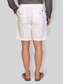 Bermuda uomo in lino e cotone con vita elasticizzata