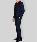 Abito Uomo Sartoriale 2 Bottoni Drop 7 a Quadri Blu Elegante