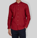 Camicia uomo in puro lino collo coreano tinta unita – slim fit