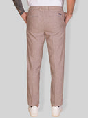 Pantalone uomo sartoriale in lino e cotone spigato con pinces – slim fit