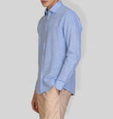 Camicia uomo in puro lino collo francese tinta unita – slim fit