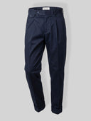 Pantalone uomo in cotone stretch con pinces
