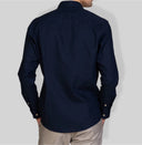 Camicia uomo in puro lino collo francese tinta unita – slim fit